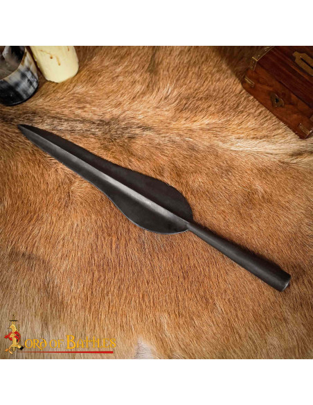 Håndsmedet jernspydspids (45,6 cm.)