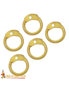 Ronde messing ringen met maliënkolven (6 mm.) 2