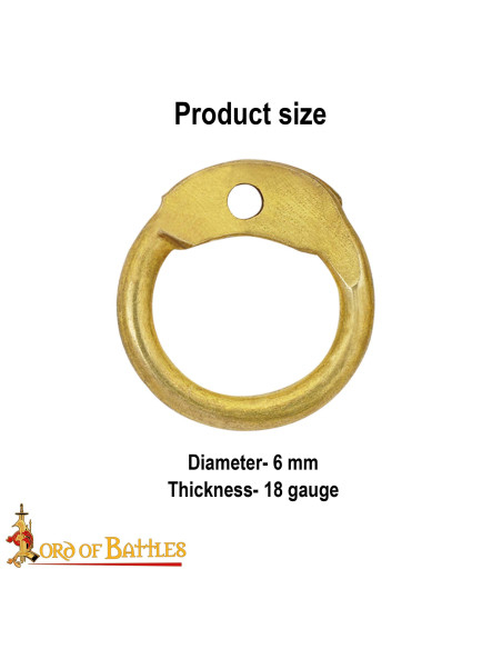 Anillas redondas latón con remaches...