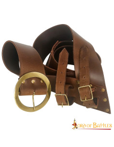 Baldric mit Schwertgürtel aus braunem Leder