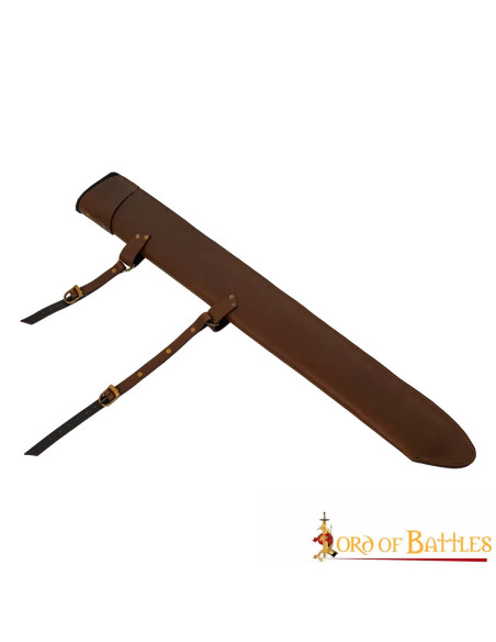 Læderskede til LARP-sværd, brun (87 cm.)