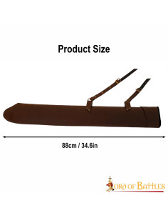 Læderskede til LARP-sværd, brun (87 cm.) 2