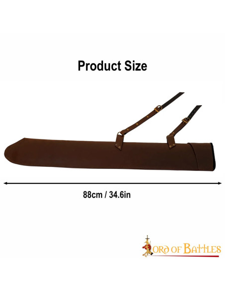Læderskede til LARP-sværd, brun (87 cm.)