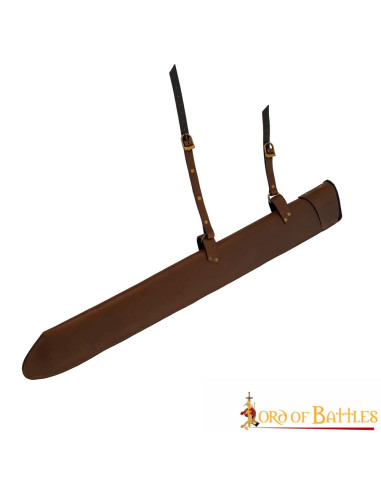 Læderskede til LARP-sværd, brun (72 cm.)