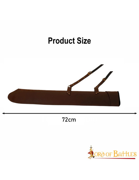 Læderskede til LARP-sværd, brun (72 cm.)