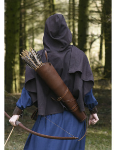 Capa medieval corta y abierta con capucha, algodón 2