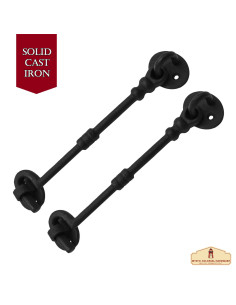Set van 2 smeedijzeren middeleeuwse deursluitingen (19 cm.) 2
