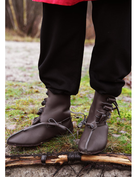 Buskins Wikingerstiefel in Dunkelbraun