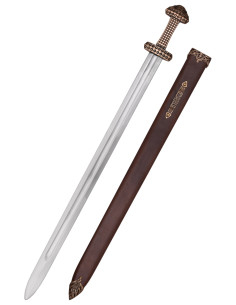 Espada vikinga con empuñadura acabado bronce (97 cm.)