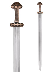 Espada vikinga con empuñadura acabado bronce (97 cm.) 2