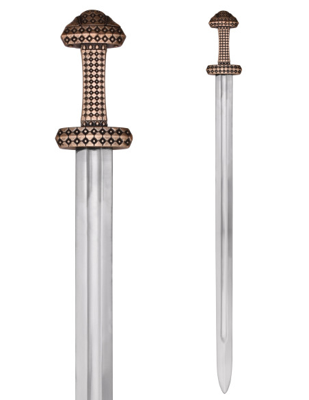 Espada vikinga con empuñadura acabado...
