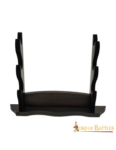 Soporte madera de mesa tres niveles, para espadas 2