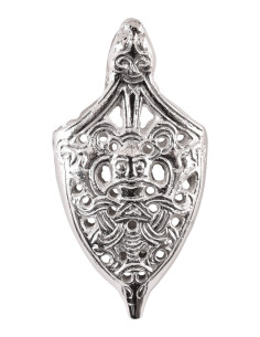 Decoración punta vaina espada vikinga, acabado plata