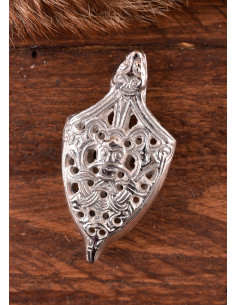 Decoración punta vaina espada vikinga, acabado plata 2