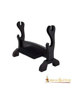 Soporte madera de mesa dos niveles, para espadas