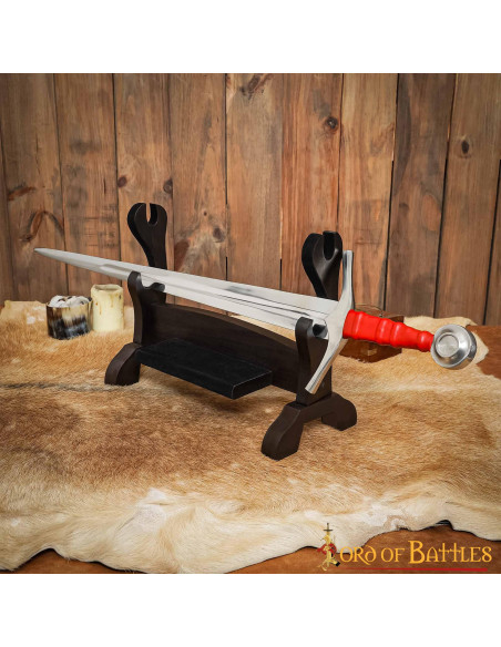 Houten tafelstandaard met twee...