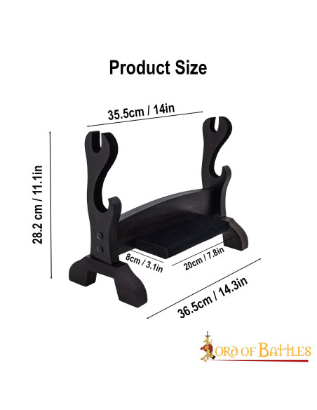 Houten tafelstandaard met twee...