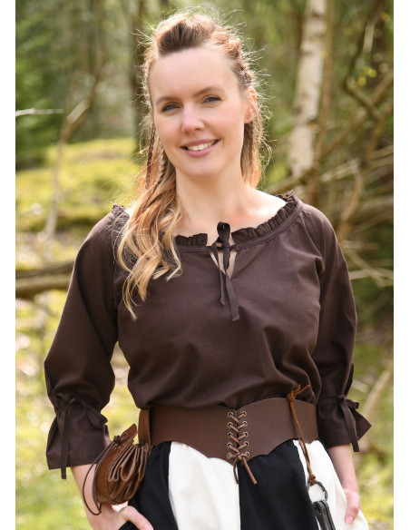 Middelalderlig tiggertaske i brunt læder