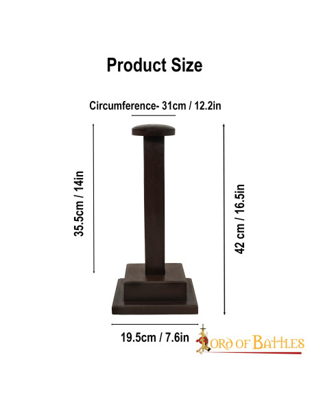Handgemaakte houten helmhouder (42 cm.)