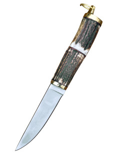 Wikingermesser aus Stahl mit Lederscheide (22 cm).