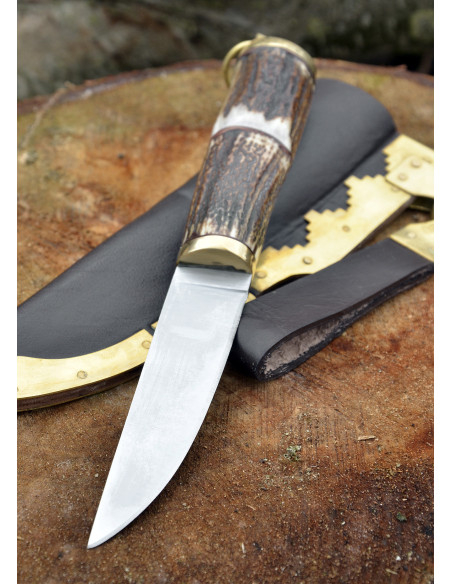 Cuchillo vikingo acero con funda... Cuchillo vikingo acero con funda...