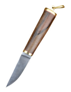 Wikingermesser aus Stahl mit Lederscheide (21 cm).