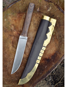 Cuchillo vikingo acero con funda cuero (28 cm.) 2