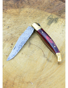 Laguiole stil damask stål kniv med skede (22 cm.) 2