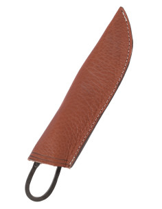 Cuchillo medieval forjado con funda de cuero (23 cm.) 2