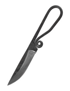 Cuchillo medieval forjado con funda cuero (19 cm.)