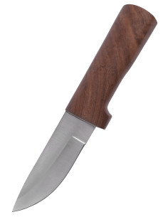 Outdoormesser aus Stahl mit Lederscheide (23 cm).