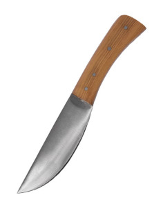 Cuchillo estilo clásico acero con funda cuero (20,5 cm)