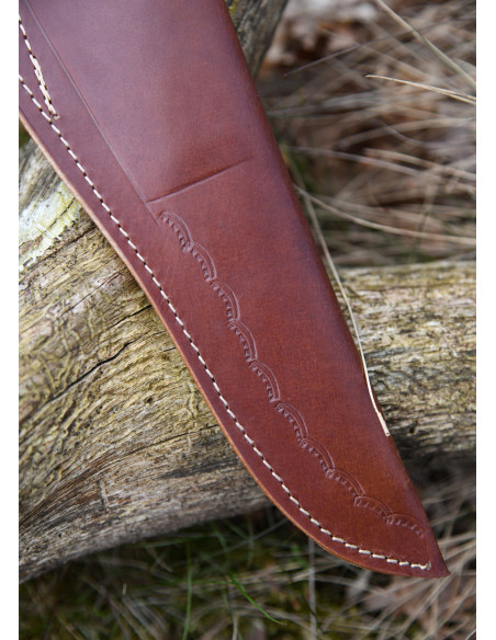 Damaskus kniv med knogleskaft med...