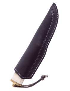 Cuchillo medieval acero mango hueso con funda (24,5 cm.) 2