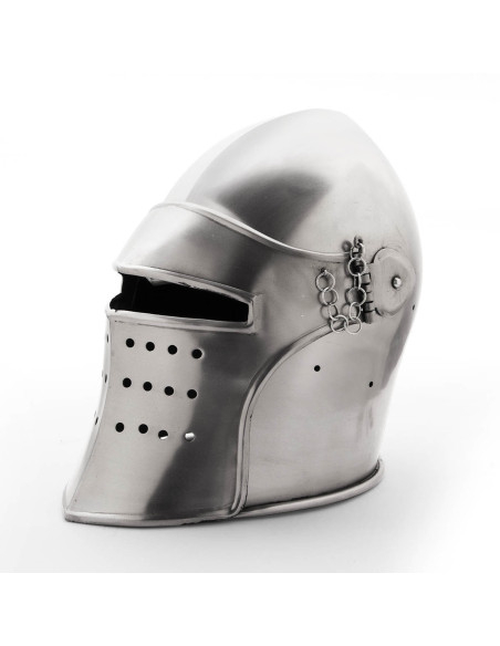 Bacinete medieval con visera...