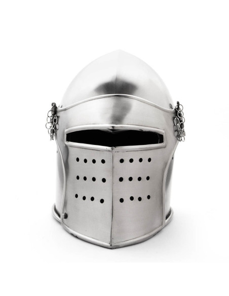 Bacinete medieval con visera...
