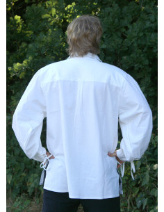 Middeleeuwse katoenen shirt met natuurlijke kleur veters 2