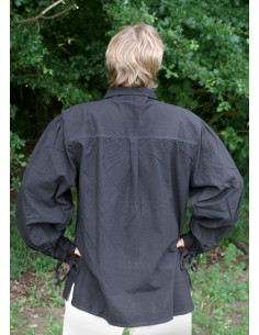 Middeleeuwse katoenen shirt met zwarte veters 2