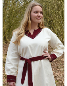 Jona Damen-Wikingerkleid, natürliche Farbe, Weinrot 2