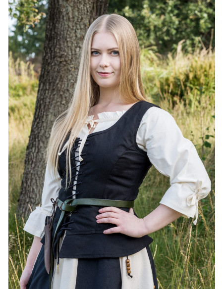 Tilda model middeleeuws lijfje in zwart