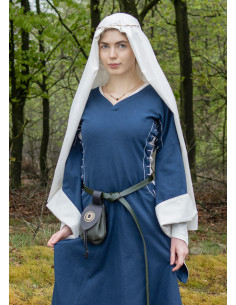 Bliaut Amal åben middelalderkjole, naturlig blå 2