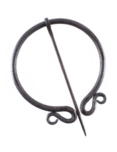 Fíbula medieval forjada a mano diseño doble espiral
