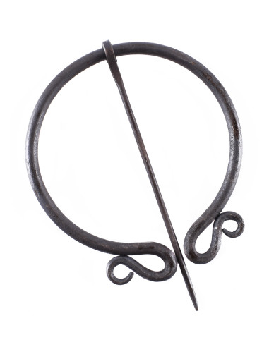 Fíbula medieval forjada a mano diseño doble espiral