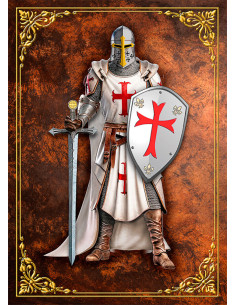 Cuadro caballero templario con escudo y espada (10,8x15 cm.)