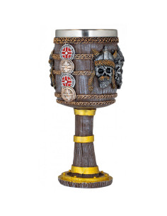 Vikinghoofdenbeker met schilden (18,5 cm.)