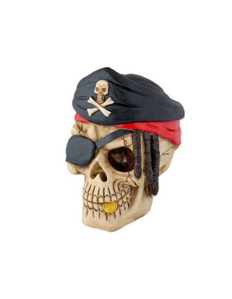 Hars figuur van piratenschedel (11 cm.)