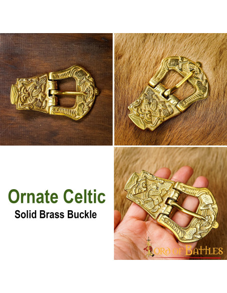 Messing Viking riemgesp (9,5 cm.)