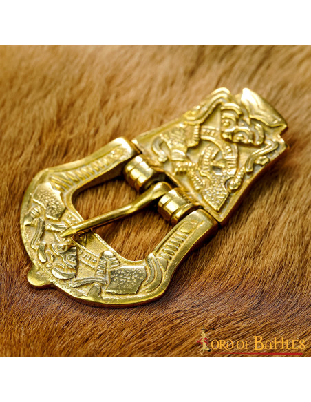 Messing Viking riemgesp (9,5 cm.)