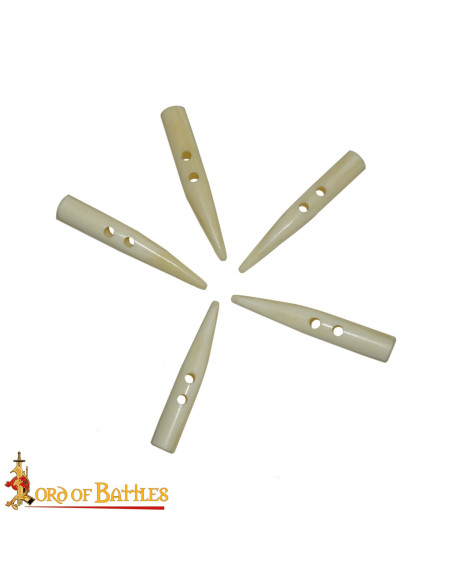 Sæt med 5 udskårne knogleknapper til...