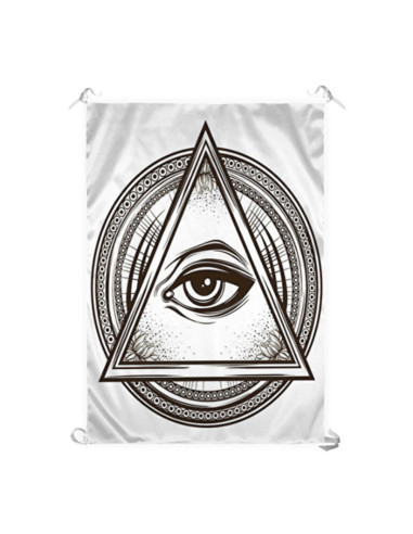 Masonic Lodge Banner, Masonic Eye (70x100 cm.)
 Materiale-Satin